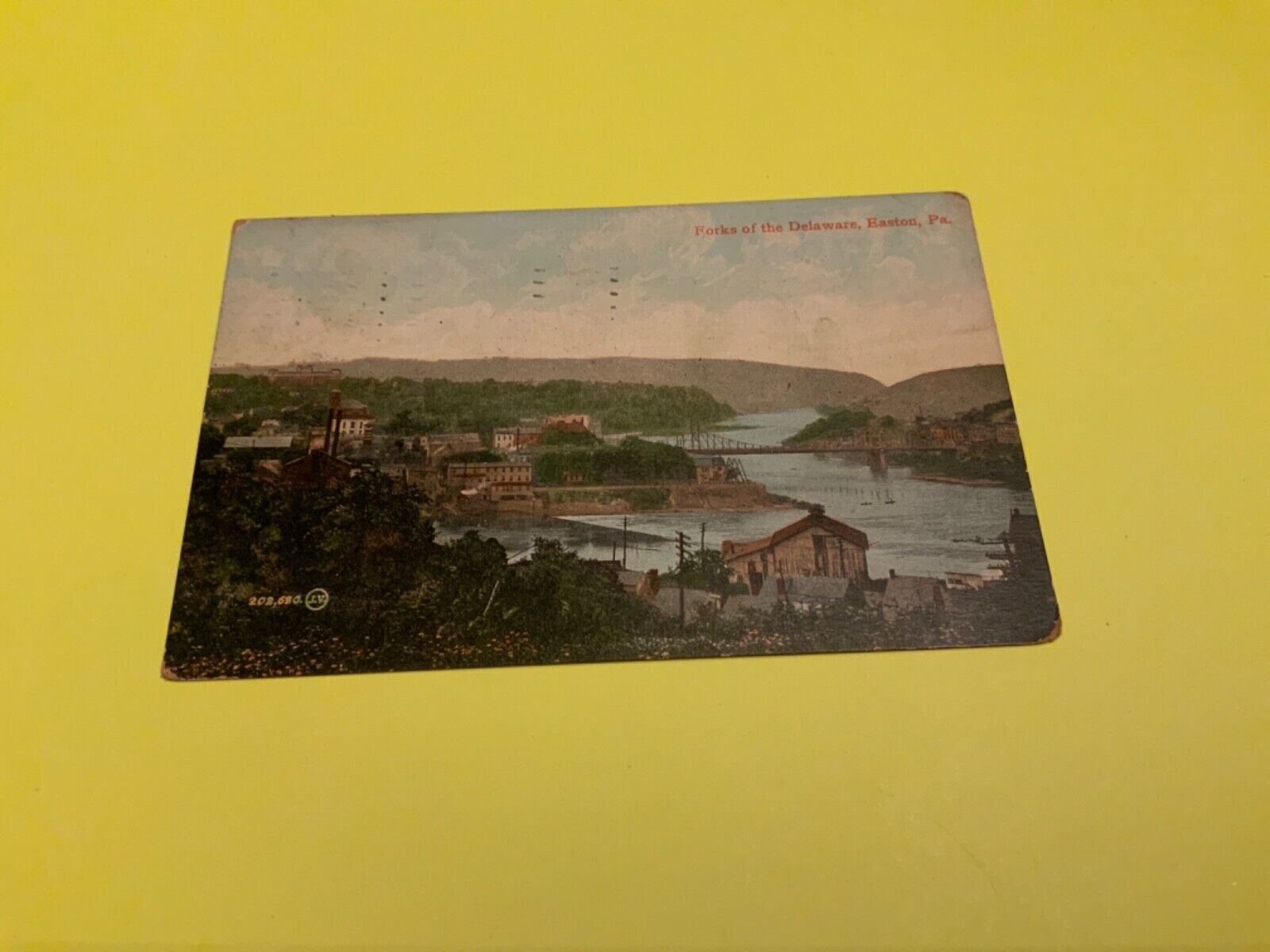 Easton, Pa.  ~ Forks of the Delaware - 1907 Stamped Antique  Postcard