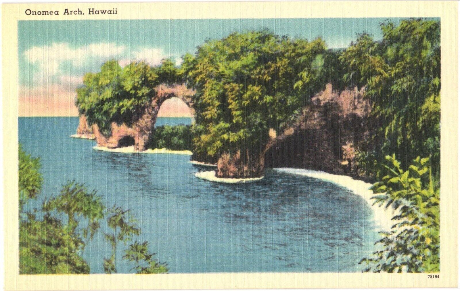 Hawaii Onomea Arch Onomea Bay Panoramic View Postcard