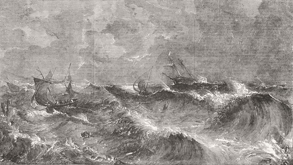 SEASCAPES. The sea-scape 1856 old antique vintage print picture