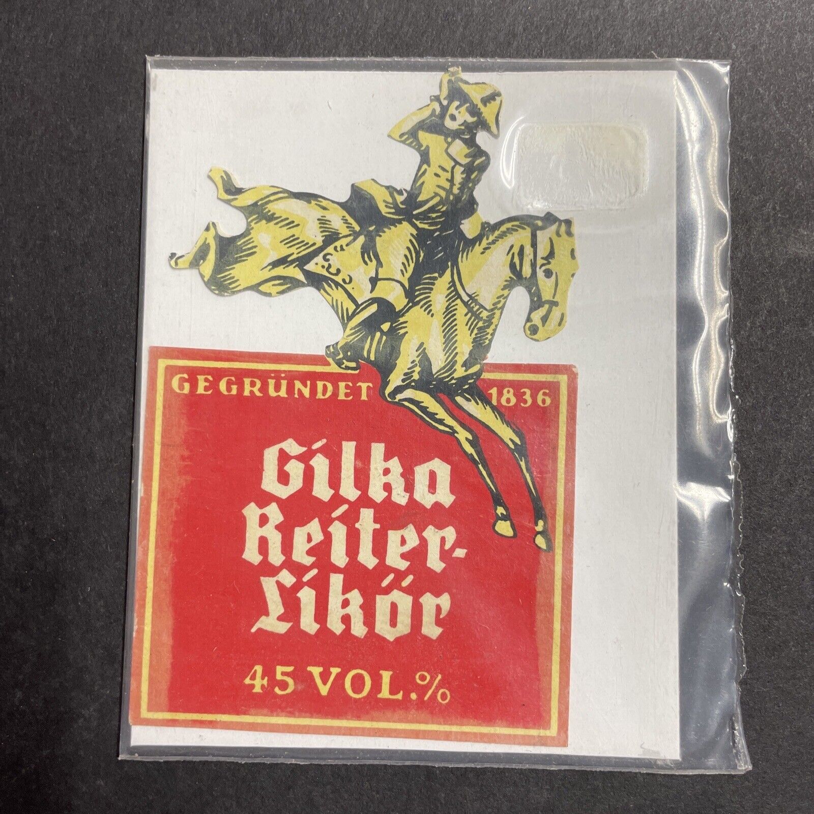 Vintage 1930s Gilka Reiterlikor UNUSED Paper Label Germany Q1975