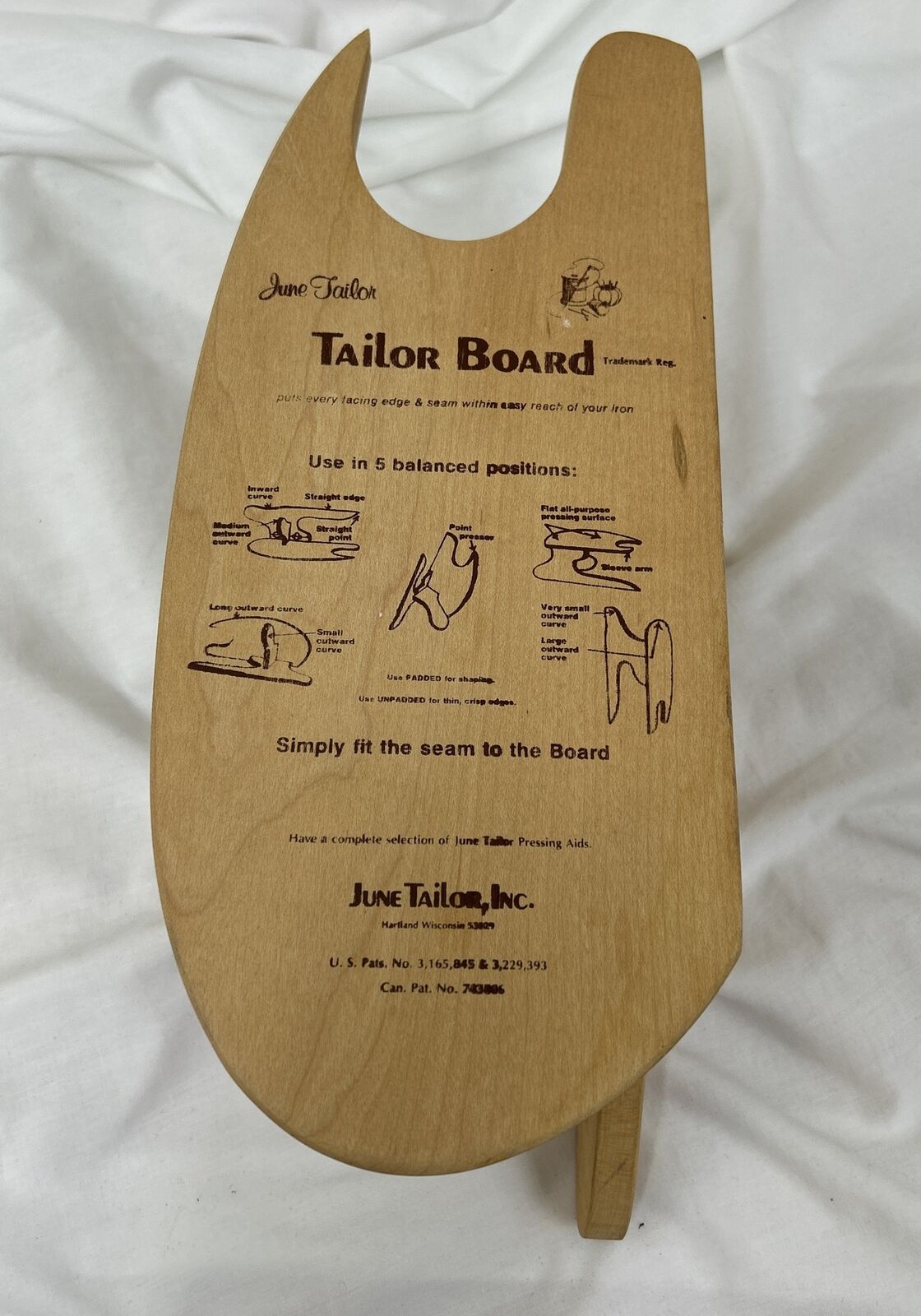 June Tailor Tailor Board Wood Seamstress Ironing Seam Press Sewing Tools Vintage