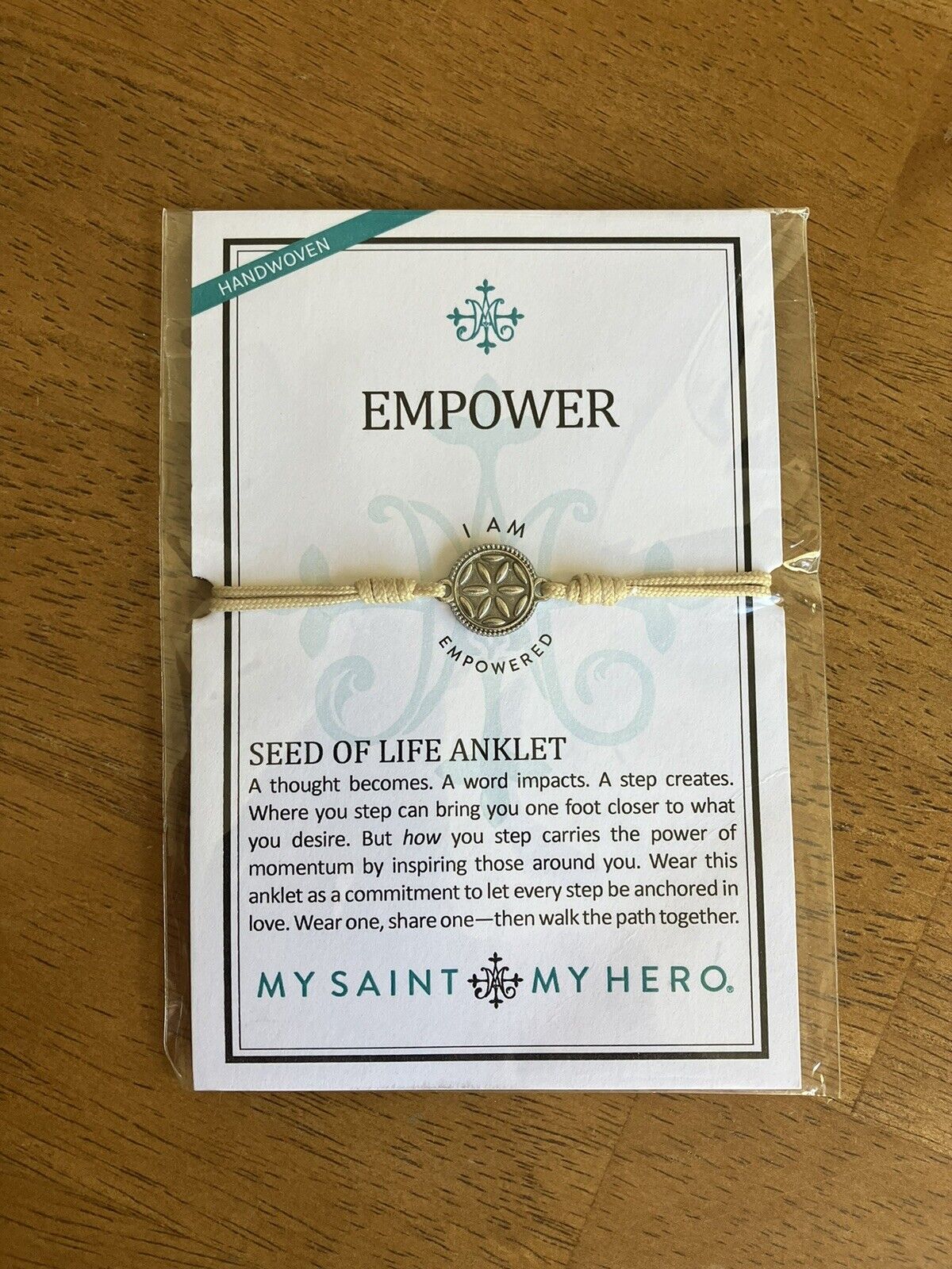 EMPOWER silver SEED OF LIFE ANKLET Wearable Blessing by My Saint My Hero ~ RARE