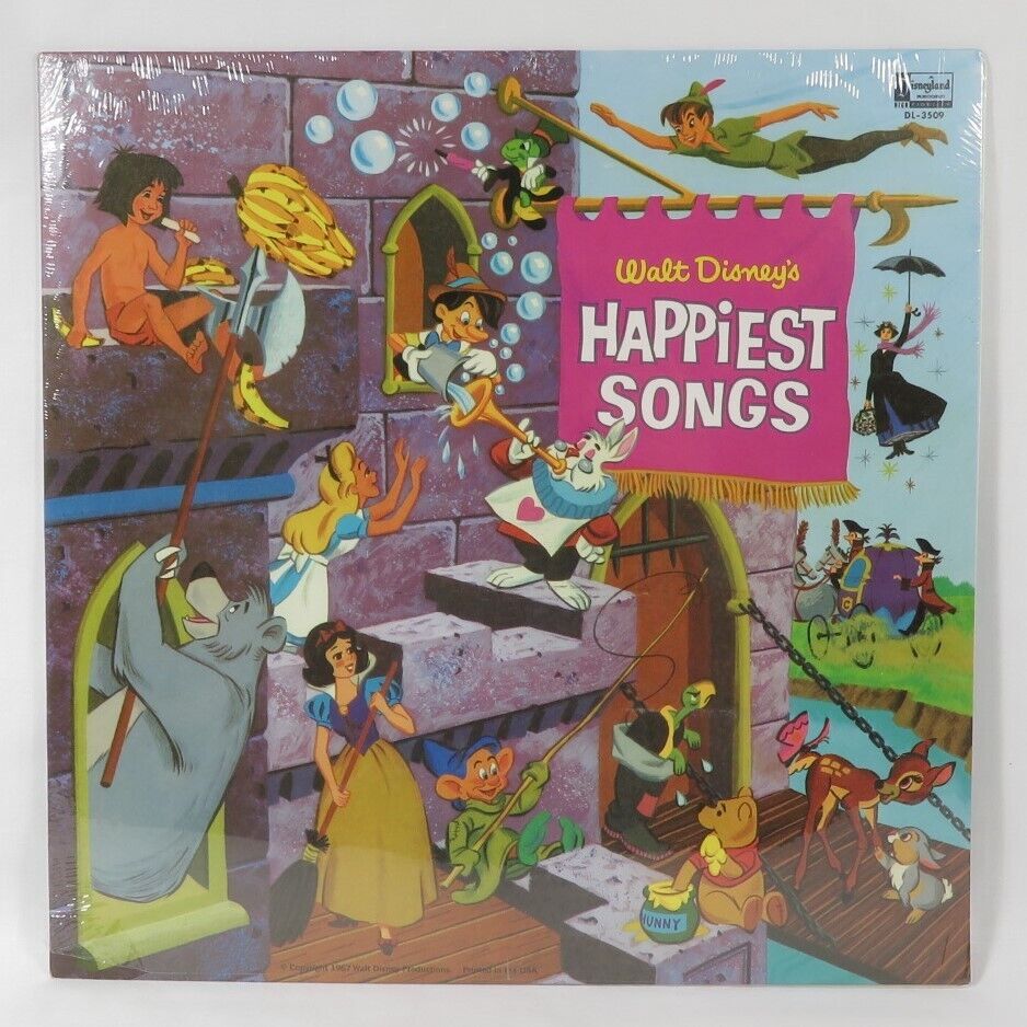 Walt Disneys Happiest Songs Sealed 1967 Record Album DL-3509 Vintage Disneyland