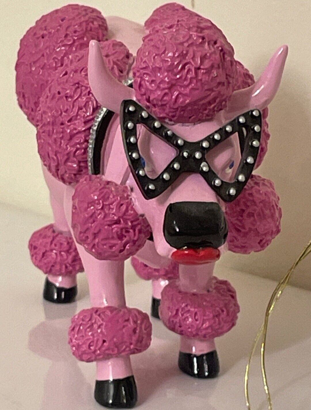 VTG COWPARADE FRENCH MOODLE COW FIGURINE PINK POODLE 2001 HOUSTON RETIRE TAG/BOX