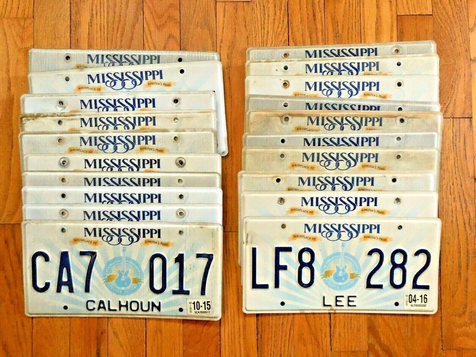 20 Mississippi Guitar License Plates - Craft Condition 