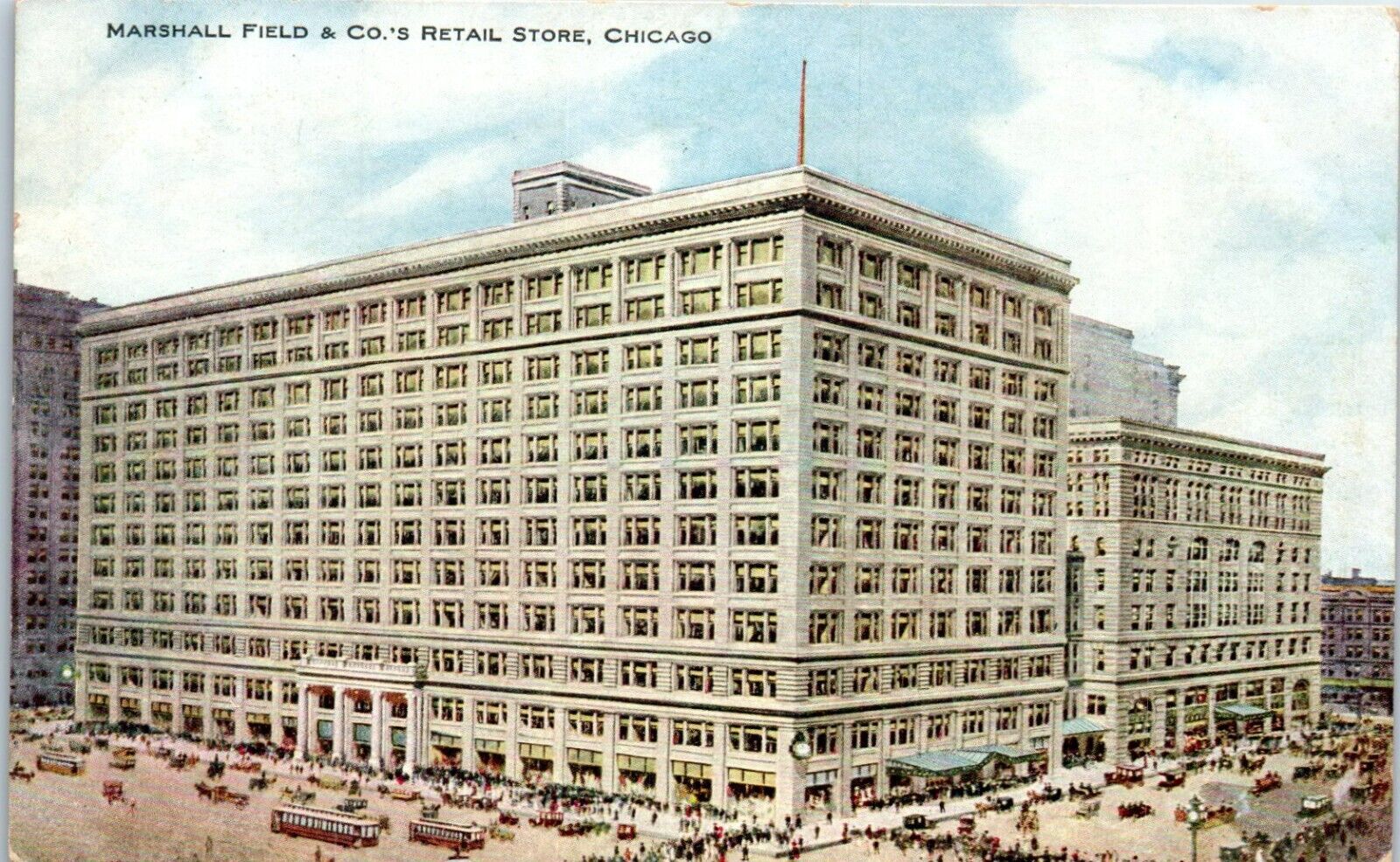 c1930s Postcard Chicago IL Marshall Field & Company Retail Store Building