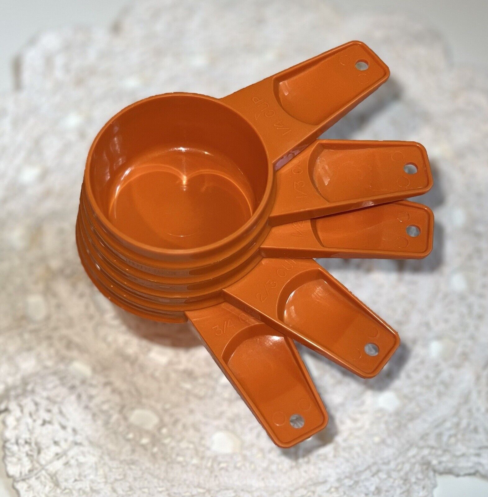 Vintage Tupperware Orange Measuring Cups 