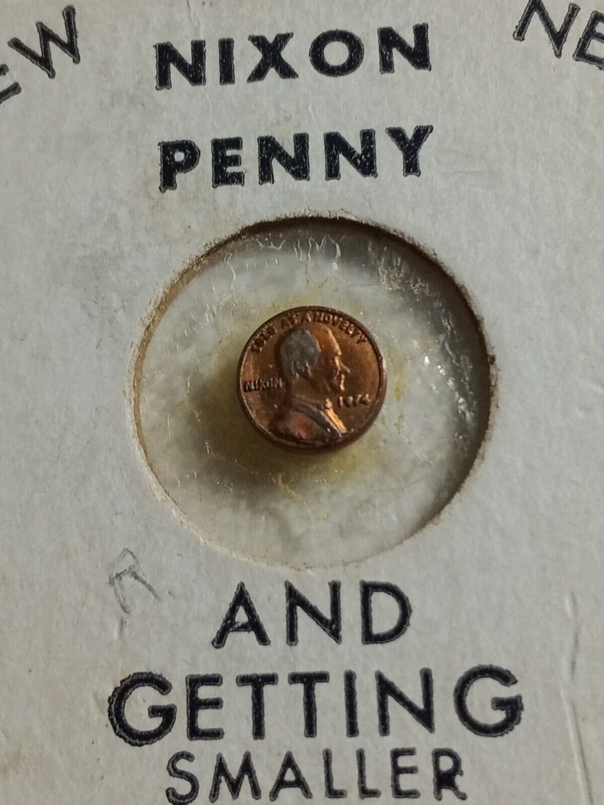 Nixon Penny Novelty Coin And Getting Smaller Smaller Smaller Dated 1964