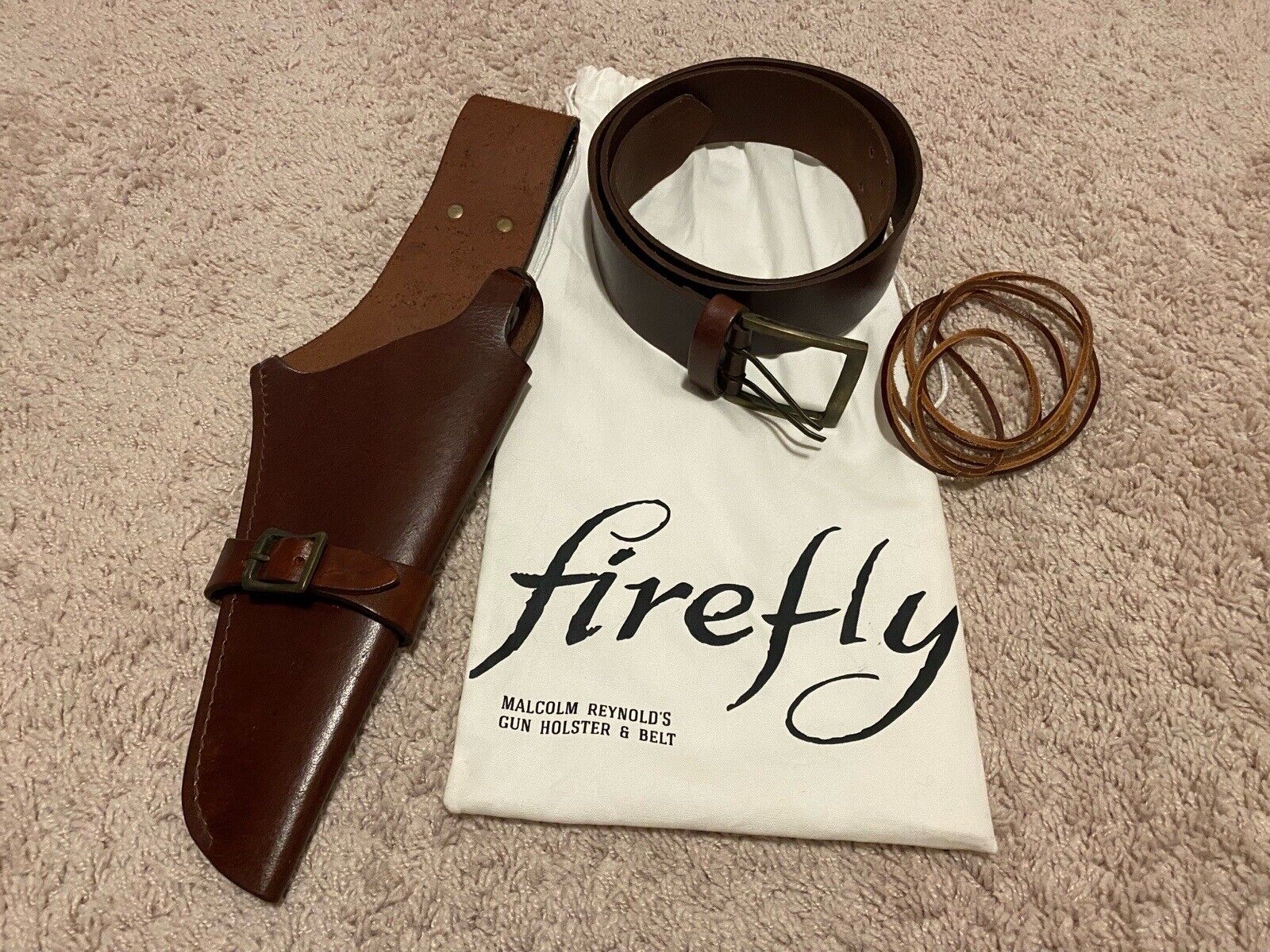 *RARE* Abbyshot Firefly Malcolm Reynolds Replica Leather Gun Holster & Belt