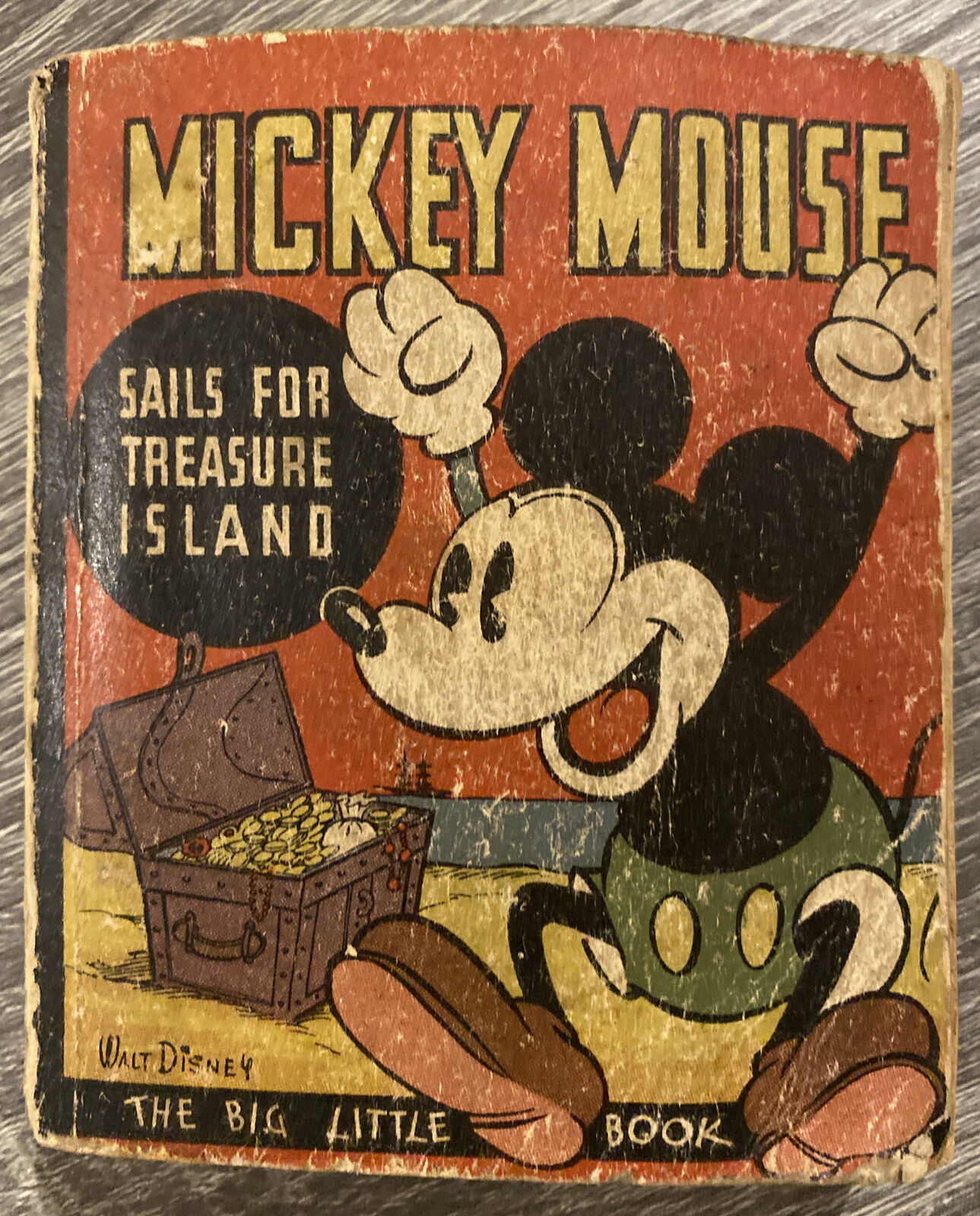 Vtg Mickey Mouse Sails For Treasure Island 1935 Walt Disney The Big Little Book 