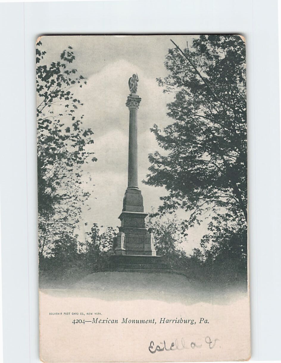 Postcard Mexican Monument Harrisburg Pennsylvania USA North America