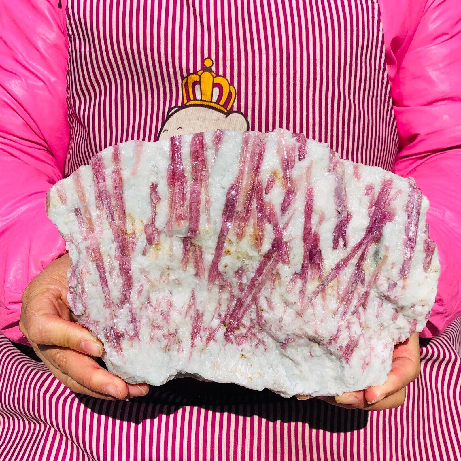 5.5LB Natural red tourmaline quartz crystal mineral specimen spiritual healing