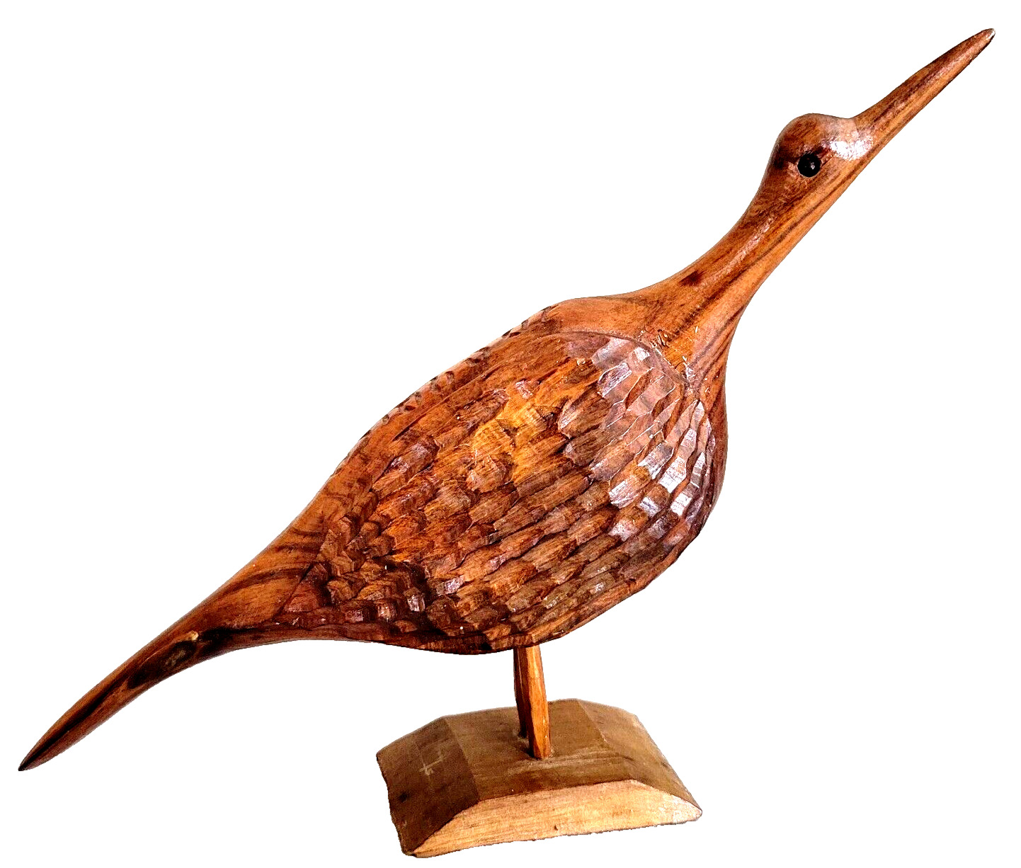 Jamaican Mid Century Modern Mahogny Wood Doctor Bird Sculpture 1970s MCM Bird