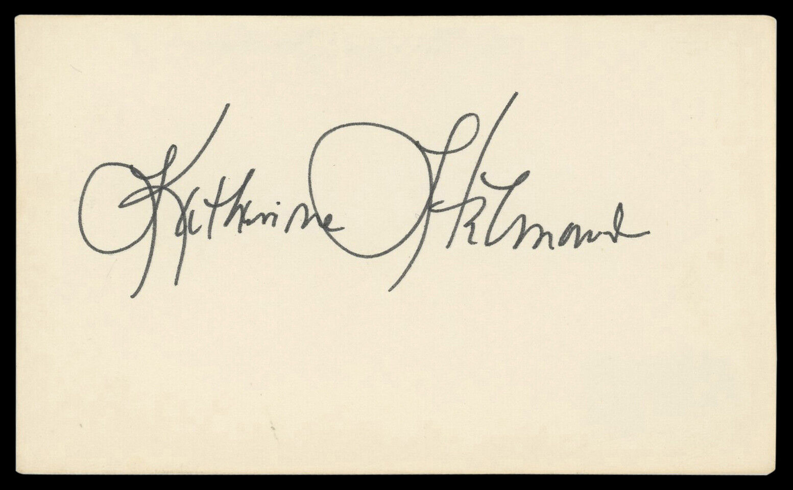 Katherine Helmond Soap Authentic Signed 3x5 Index Card Autographed BAS #BM57056