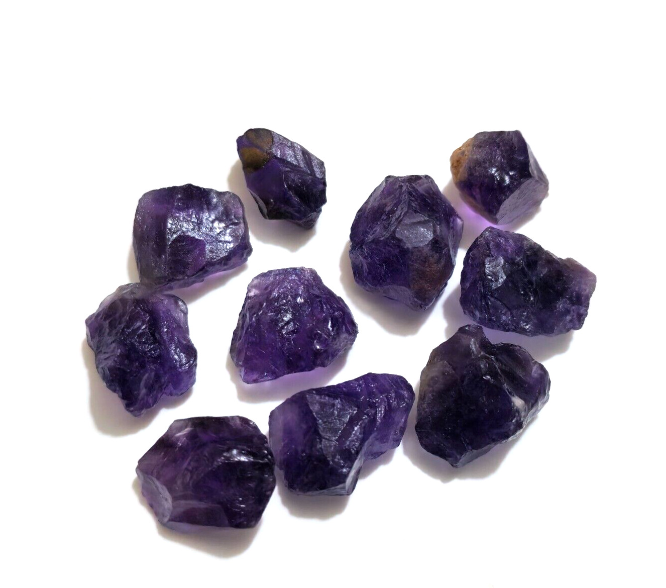 Glowing African Purple Amethyst Raw 10 Pcs Lot 15-20 MM Amethyst Rough Jewelry