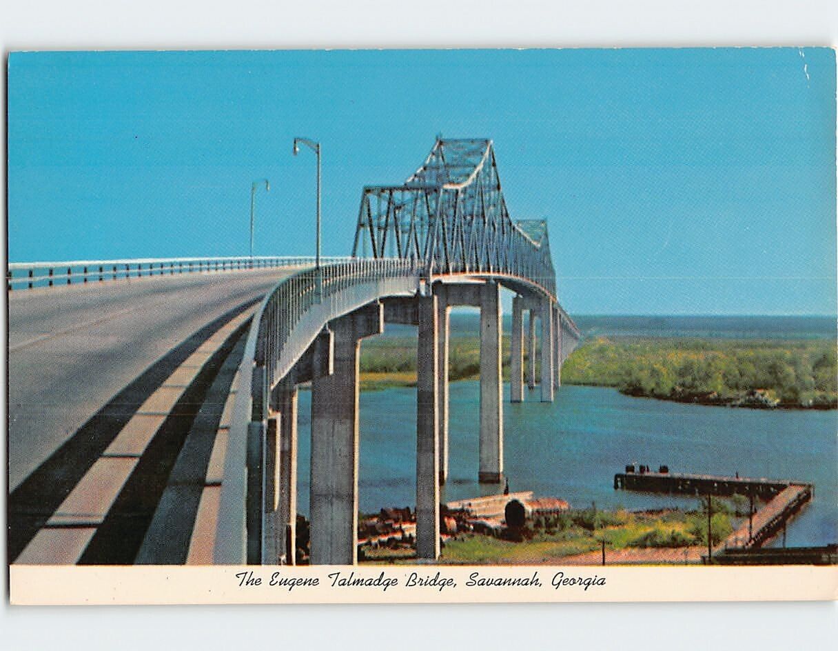Postcard The Eugene Talmadge Bridge Savannah Georgia USA