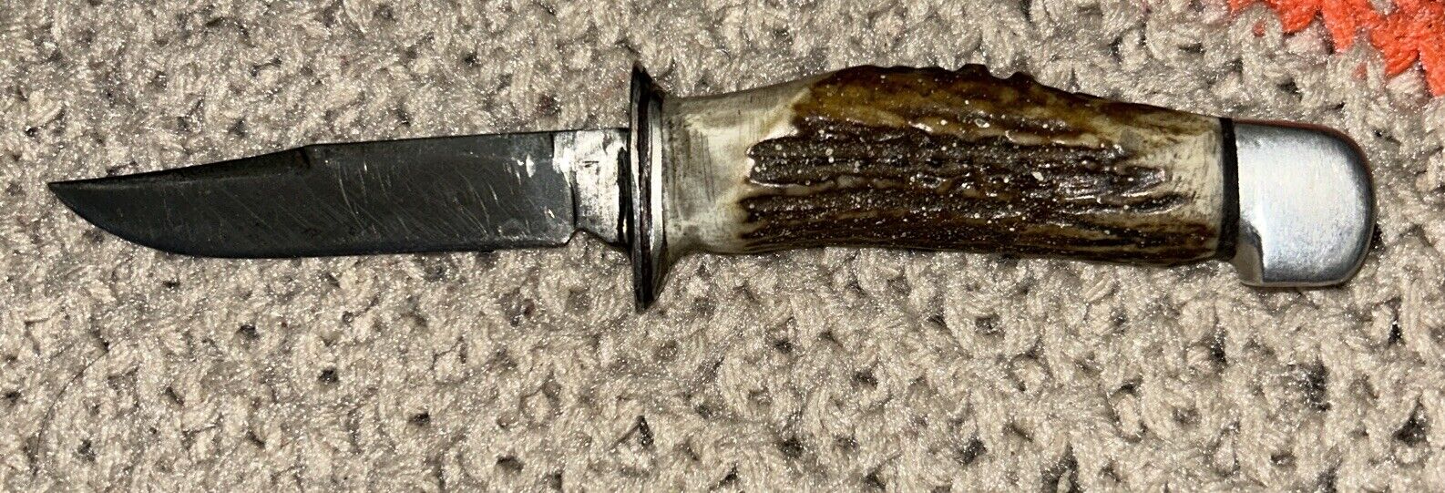Vintage Western Fixed Blade Hunting Knife #648? W/Stag Handles NO Sheath