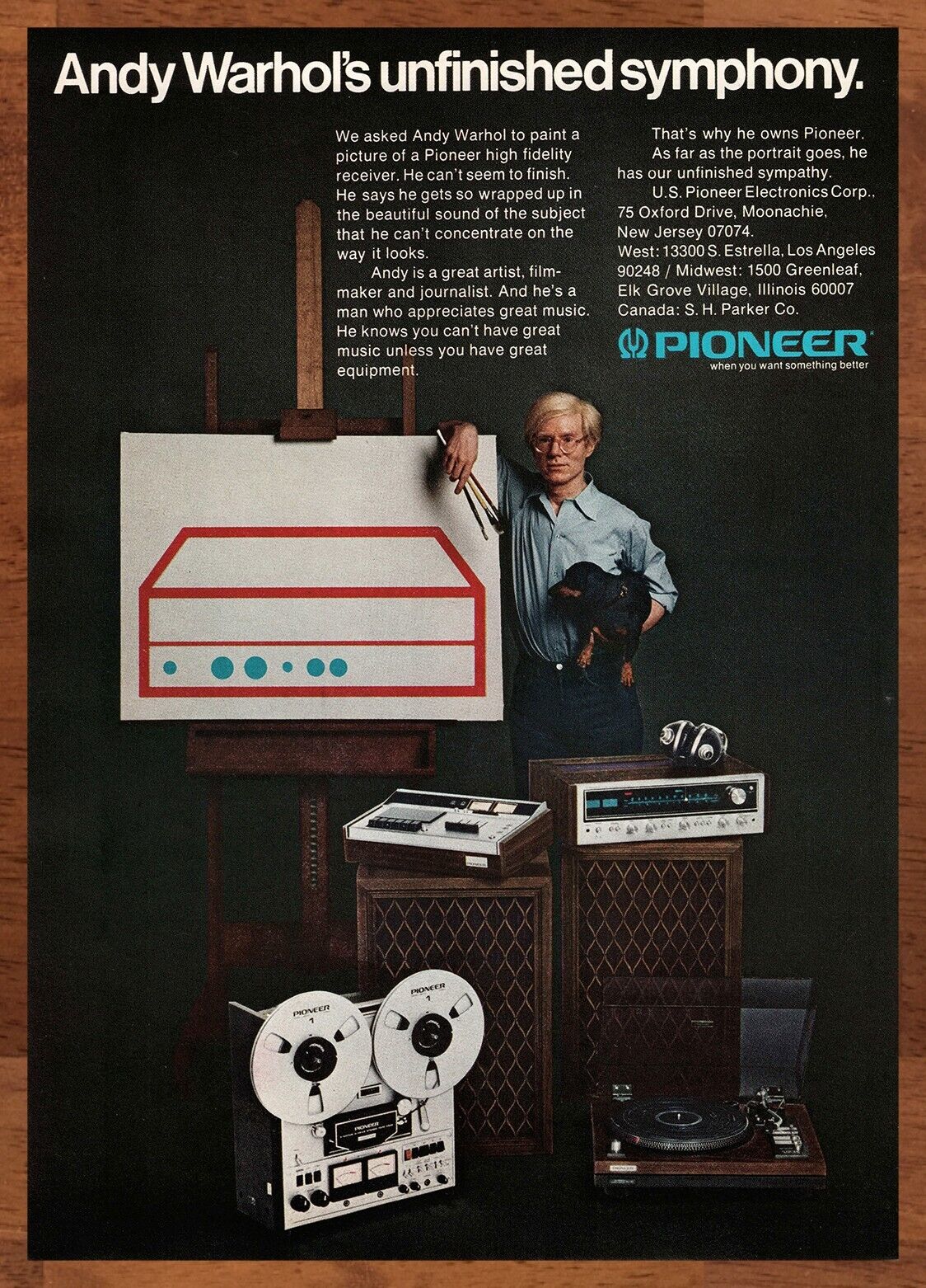 1975 Pioneer High Fidelity Receiver Vintage Print Ad/Poster 70s Man Cave Bar Art