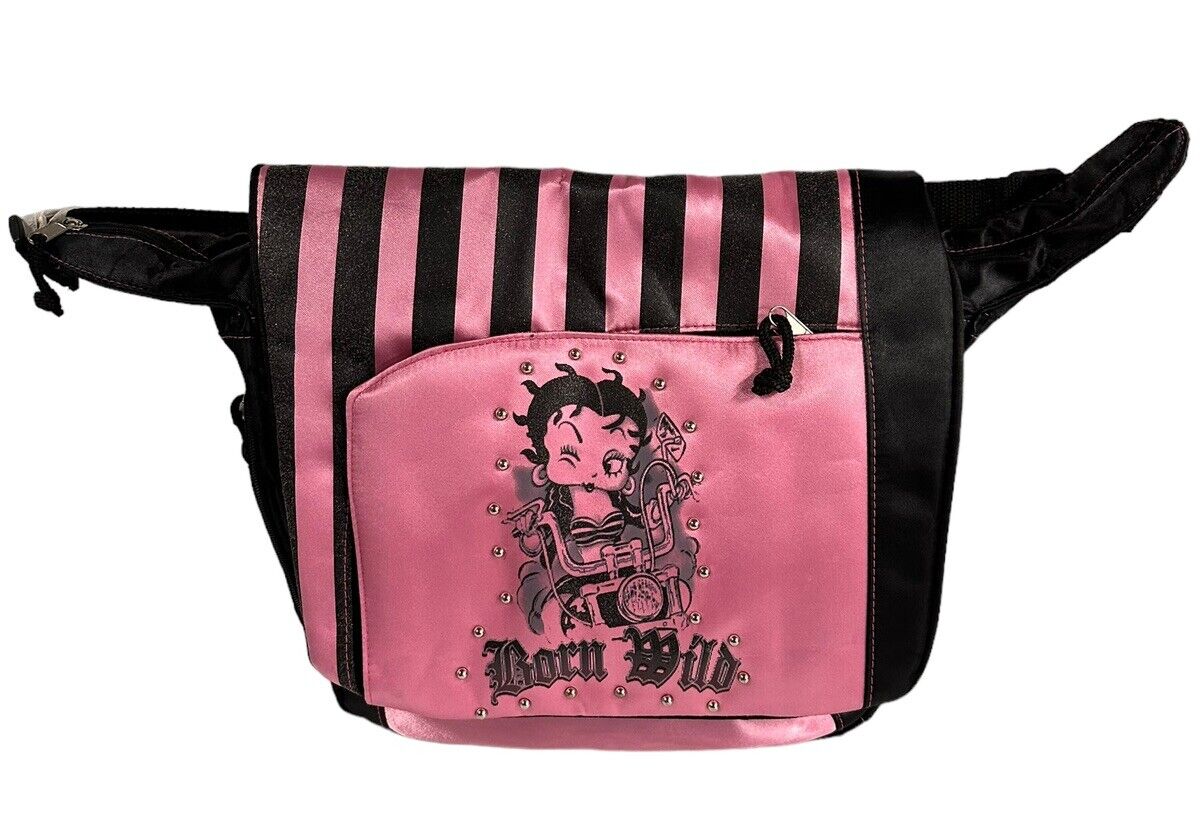 Betty Boop Messenger Bag Born Wild Biker Y2K 2007 Deadstock 