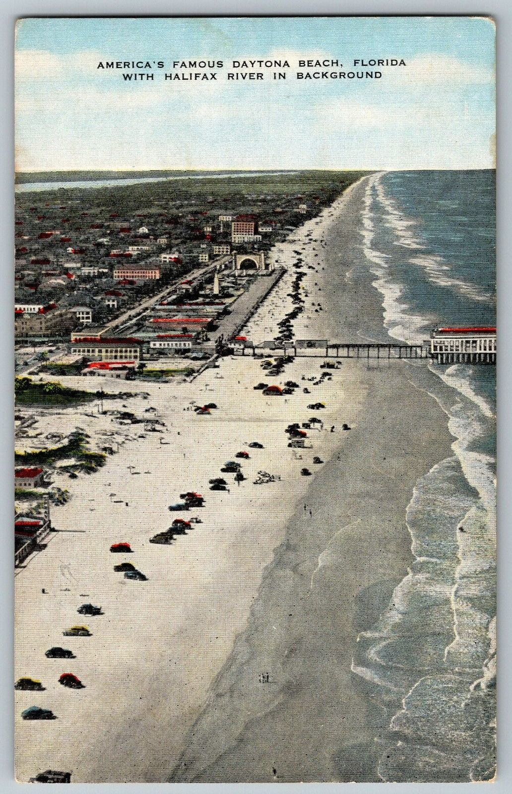 Daytona Beach, FL- Daytona Beach Known as Natural Speedway - Vintage Postcard