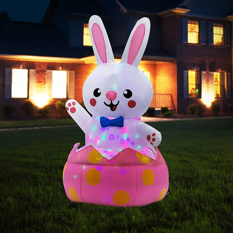 4ft Height Inflatable Easter Bunny Rabbit LED Light Blow up Lawn Yard Decoration