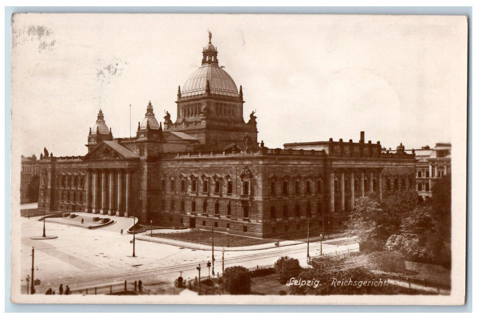 Leipzig Saxony Germany Postcard Imperial Court Building 1926 Vintage RPPC Photo
