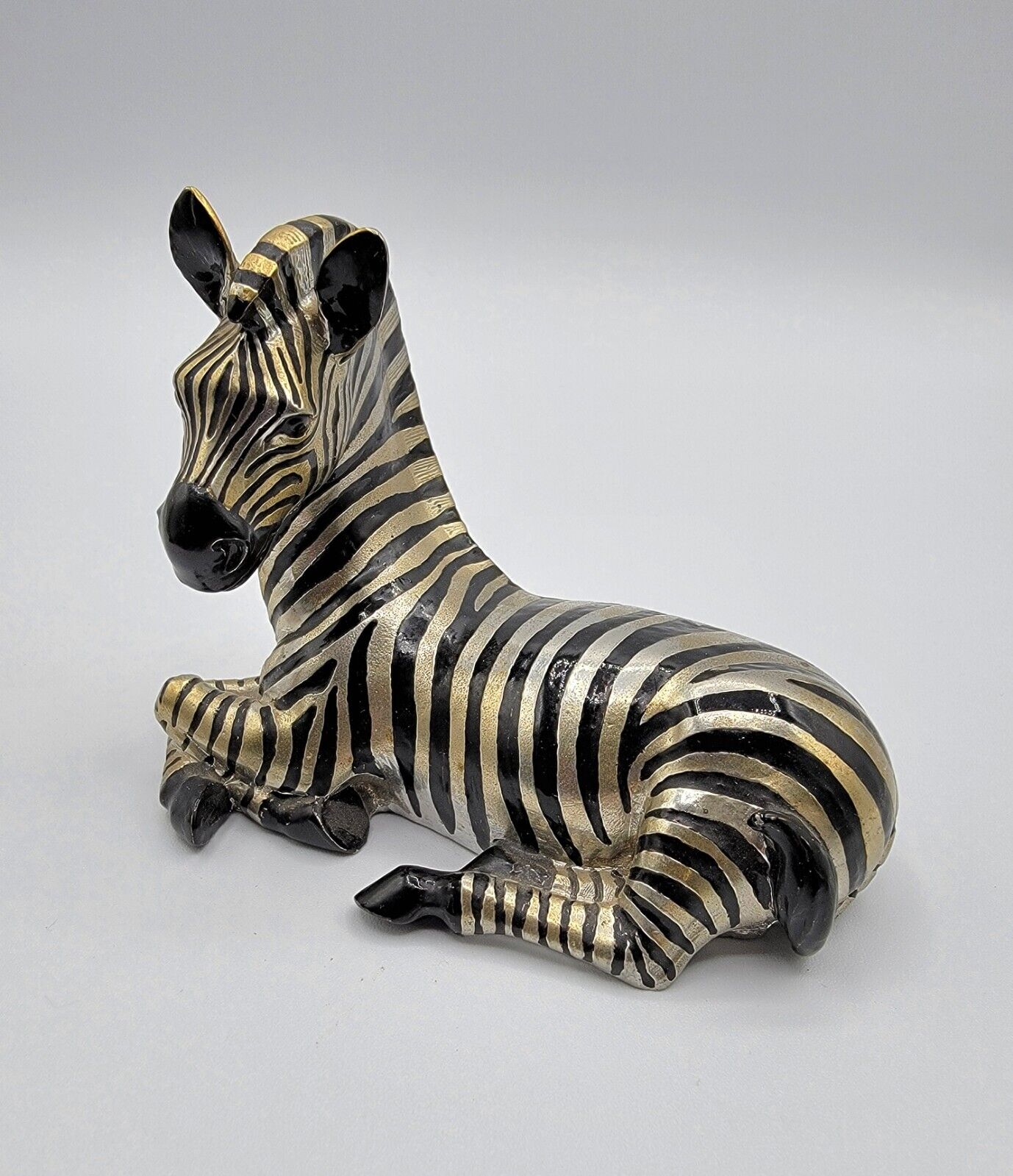 Vintage Cast Zebra Safari Figure Enameled Stripes Limited Edition 92/200 D.L.CO