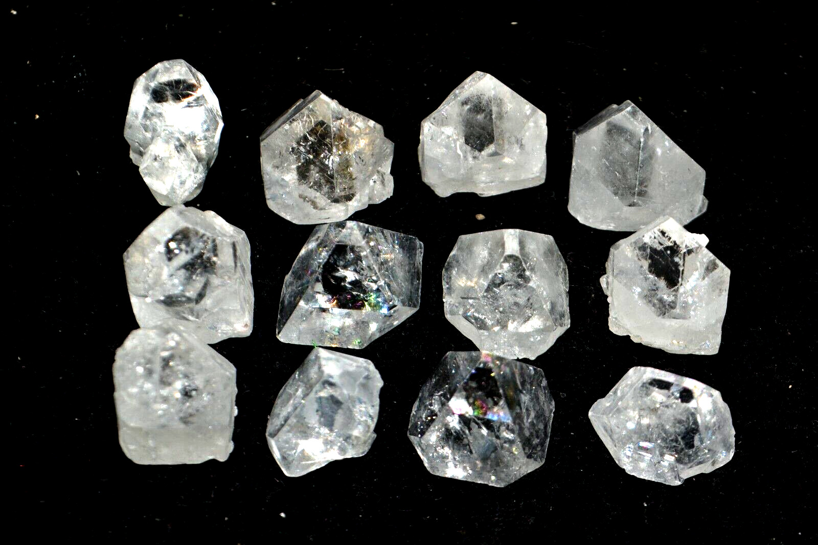 clear pointed  apophyllite tips lot 12 nos mineral specimen #34