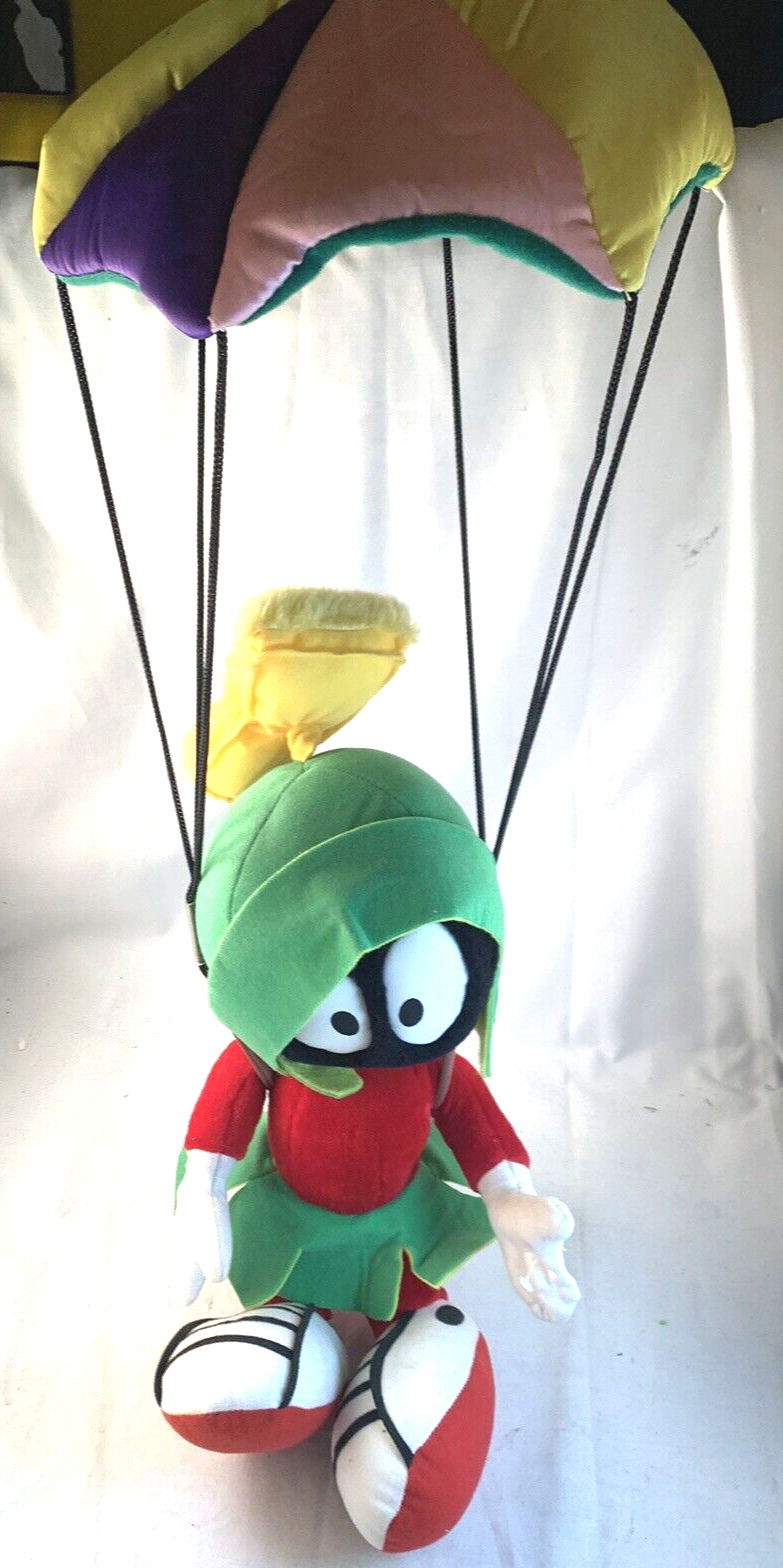 Vintage Marvin The Martian with Parachute 2001 Six Flags Large Plush