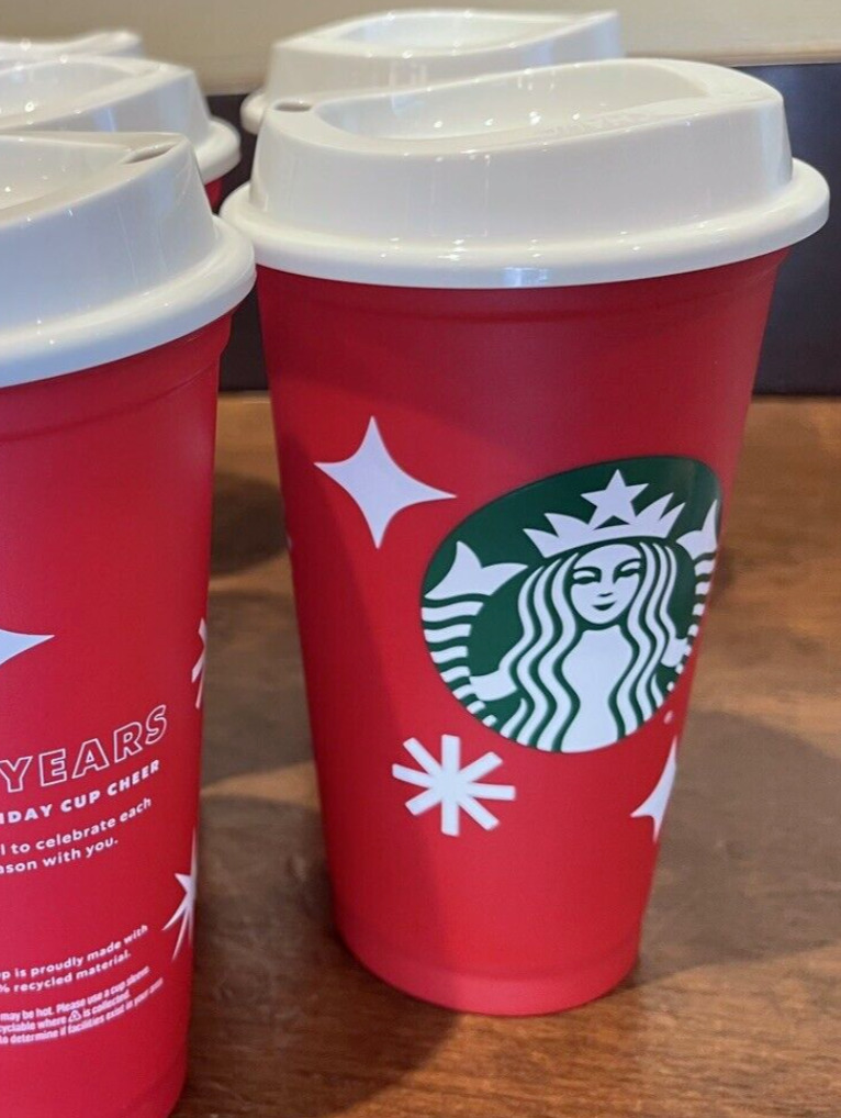 Starbucks Reusable 2022 Holiday Red Hot Cup 25th Anniversary  Christmas Grande