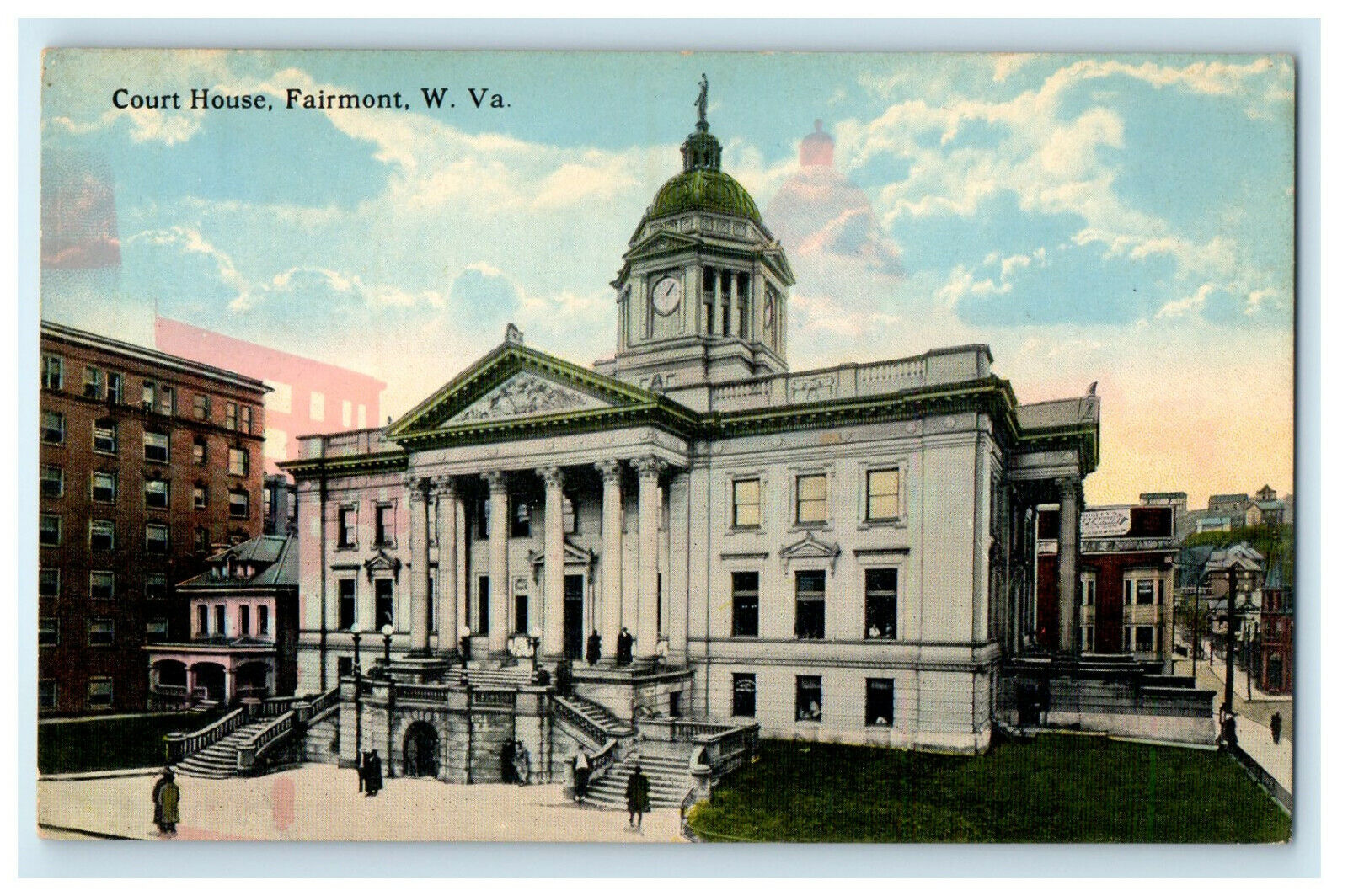 c1905s Court House, Fairmont West Virginia WV Unposted Antique Postcard