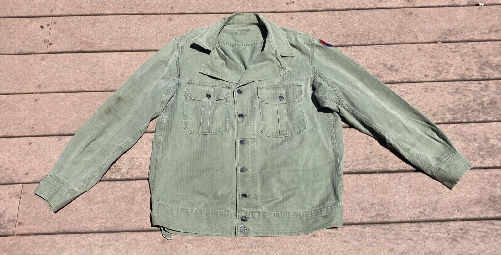Vtg Early US Army Military WW2 1st Pattern HBT Jacket Shirt Size 42