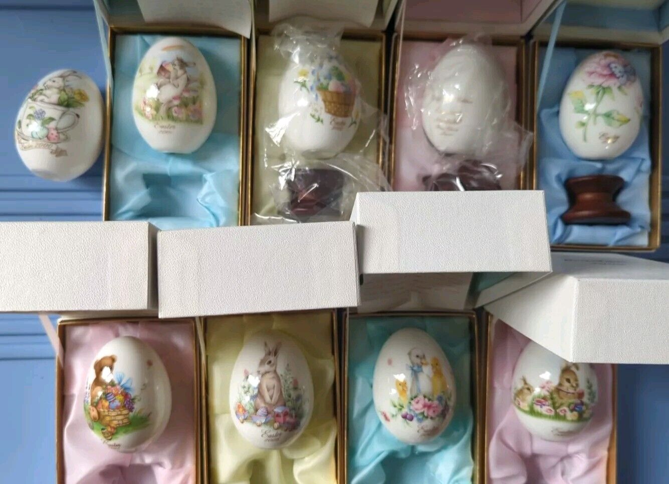 Vintage Lot of 9 - 2000\'s Noritake Easter Eggs Whole Collection Boxes 