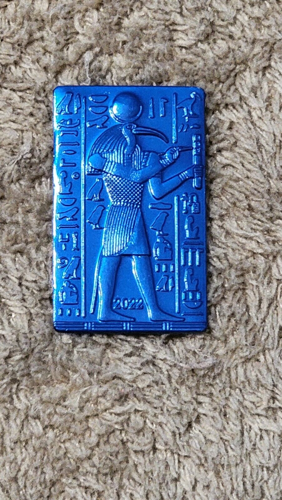 2022 Krewe Of Thoth Blue Rectangular Doubloon