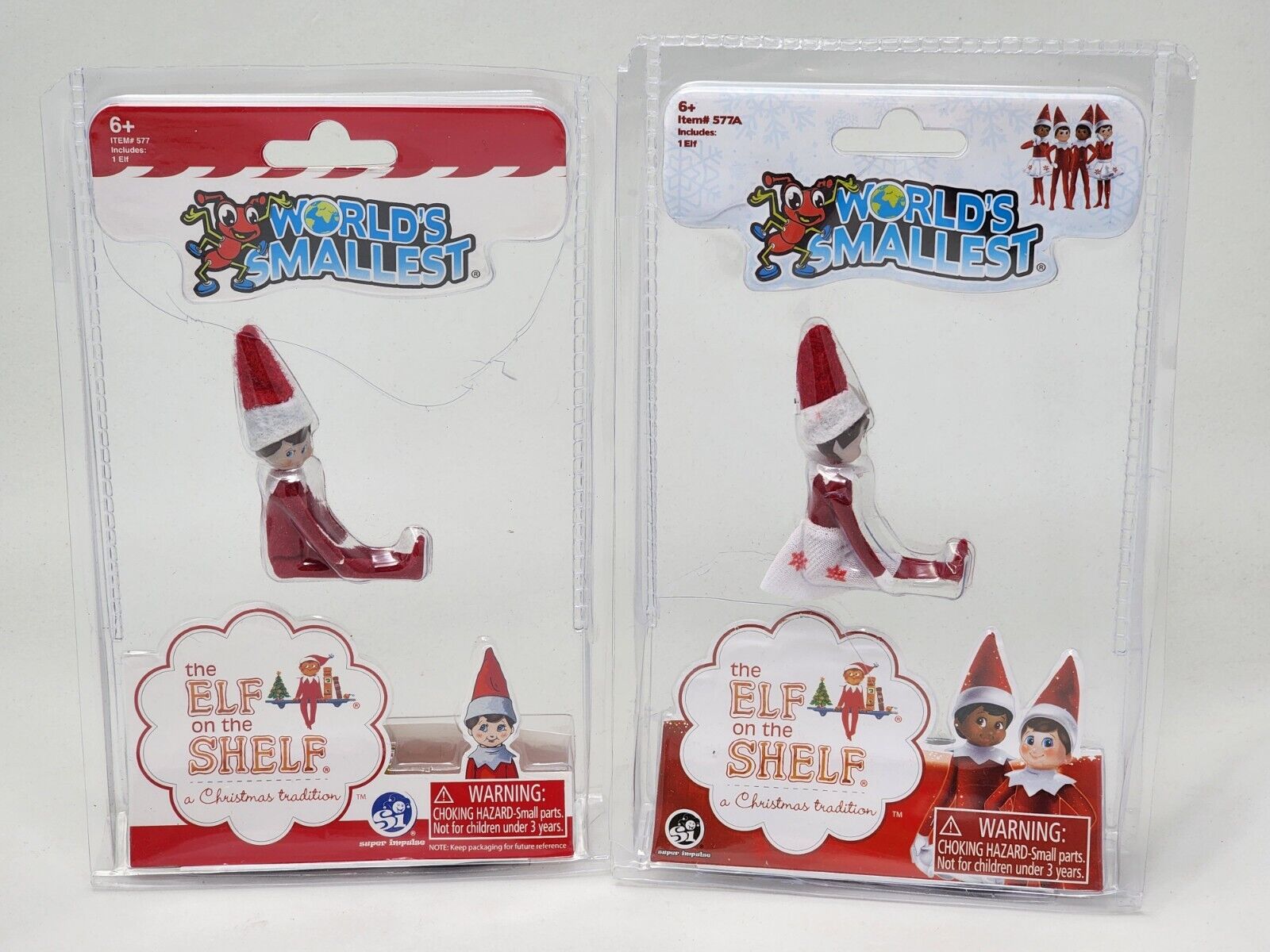 World's Smallest The Elf on the Shelf Boy & Girl Doll Figures Set Lot Christmas