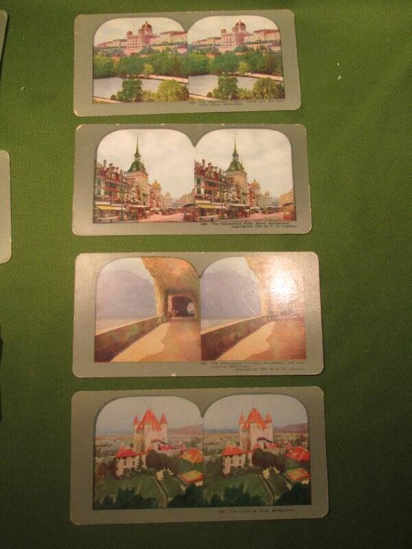 Antique Stereopticon Cards 1905 Switzerland 1360,1362,1363,1364 #018