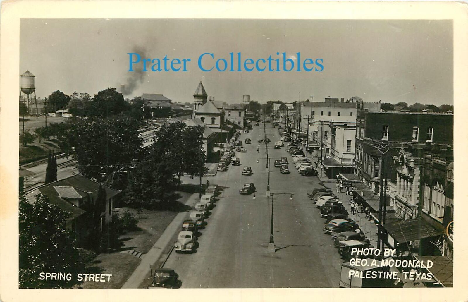 Texas, TX, Palestine, Spring Street 1940\'s RPPC