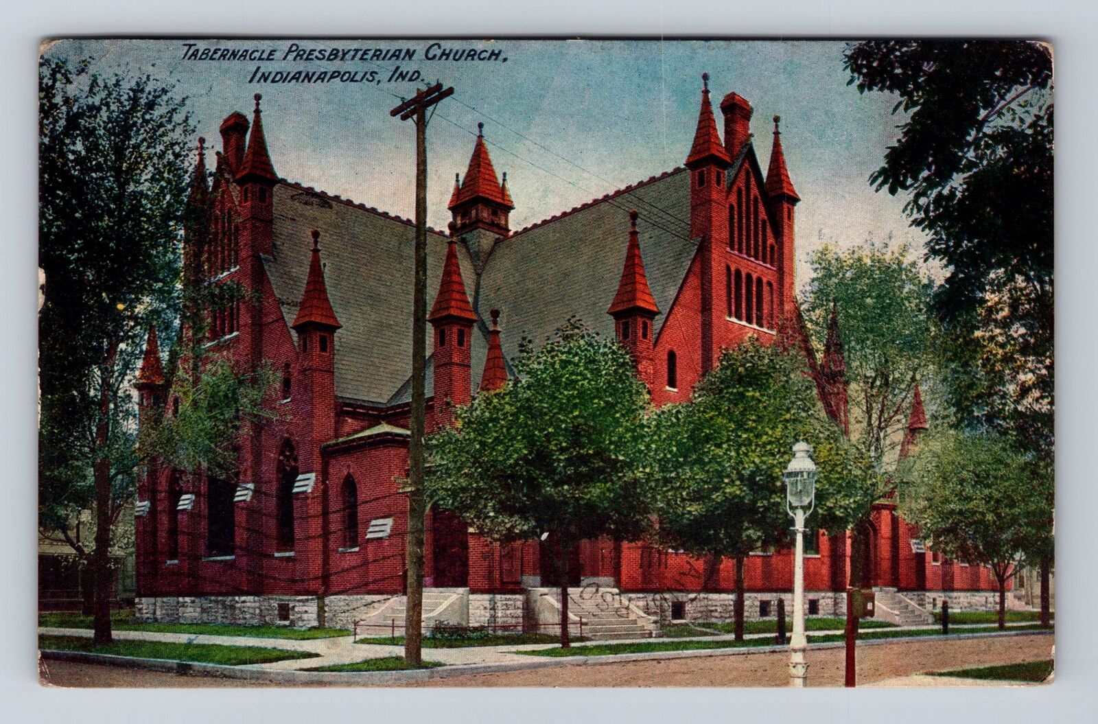 Indianapolis IN-Indiana Tabernacle Presbyterian Church, Antique Vintage Postcard