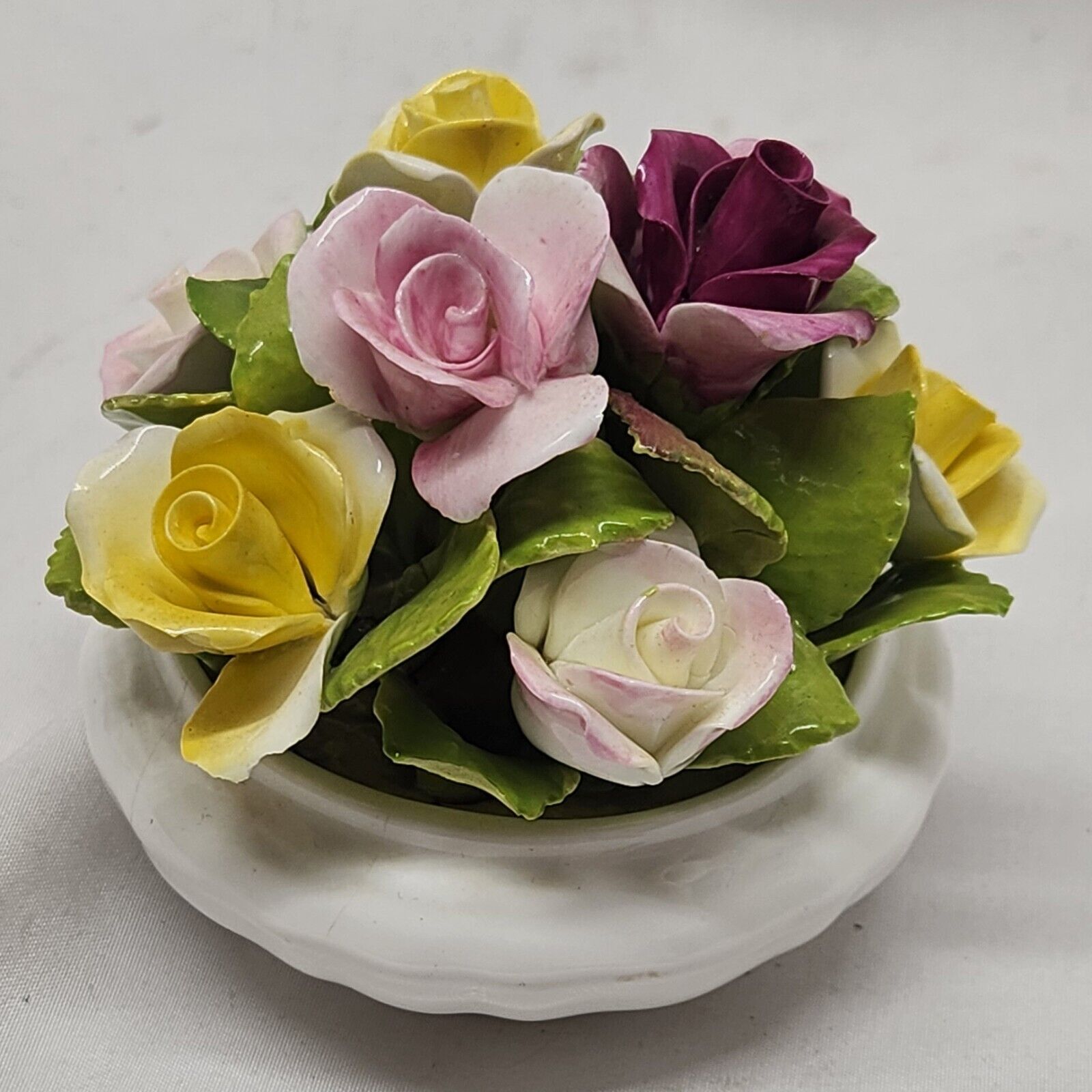 Vintage Coalport Porcelain Flower Bouquet England Floral Bone China 3.25in x 3.5