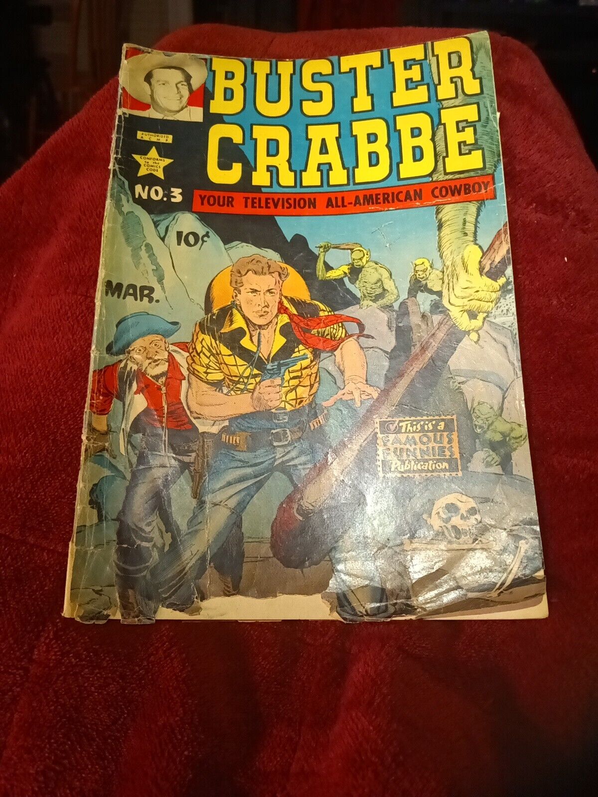 BUSTER CRABBE #3 Golden Age Famous Funnies WILLIAMSON/EVANS Horror Scifi cover