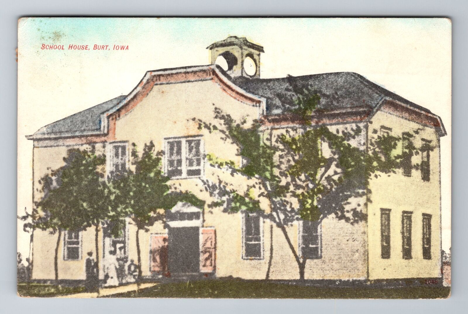 Butte IA-Iowa, School House, Antique, Vintage c1910 Souvenir Postcard