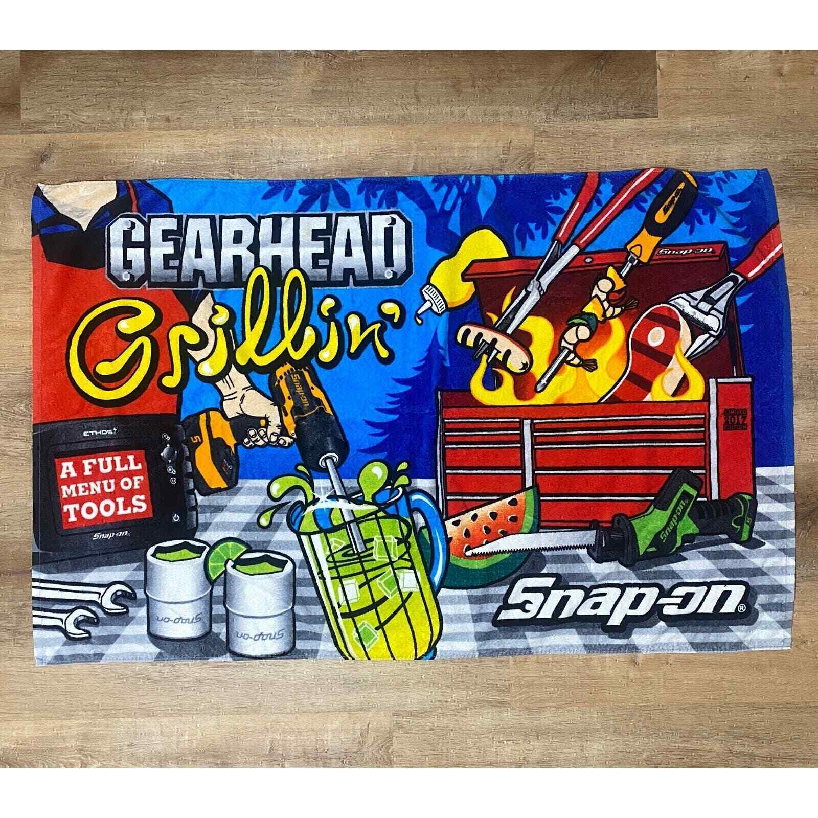 Snap-On Tools Gearhead Grillin 56x36 in Beach Towel 2017 Limited Edition Staples