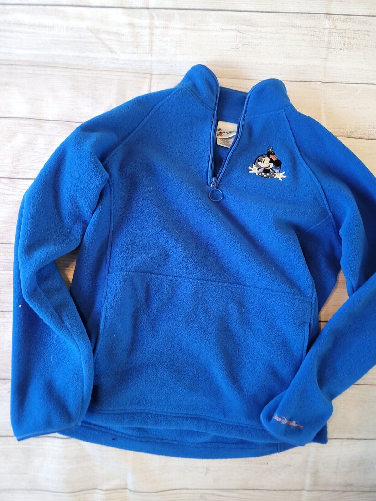 Walt Disney World Minnie Mouse Blue Fleece Sweater Womans Medium