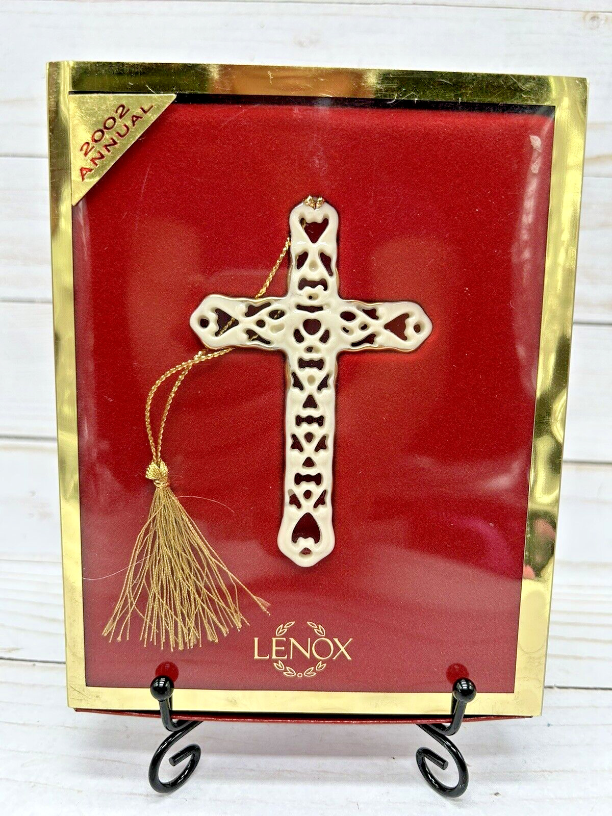 Lenox 2002 Annual Pierced Cross Holiday Ornament NIB  Retired