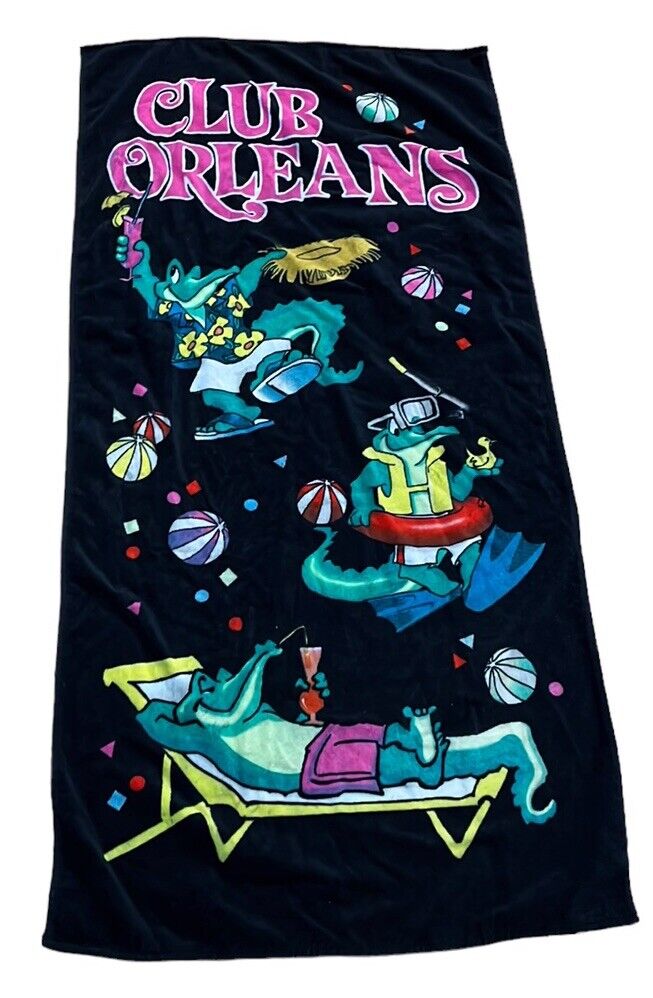 Vintage Club Orleans Beach Bum Alligator Towel In Hawaiian Shirt~Snorkeling