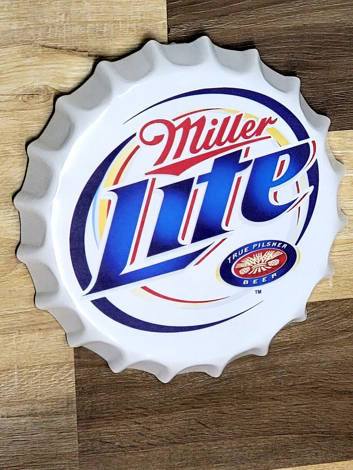 New Miller Lite Bottle Cap Metal Sign for Man Cave Cafe  Bar Decor Beer Signs 