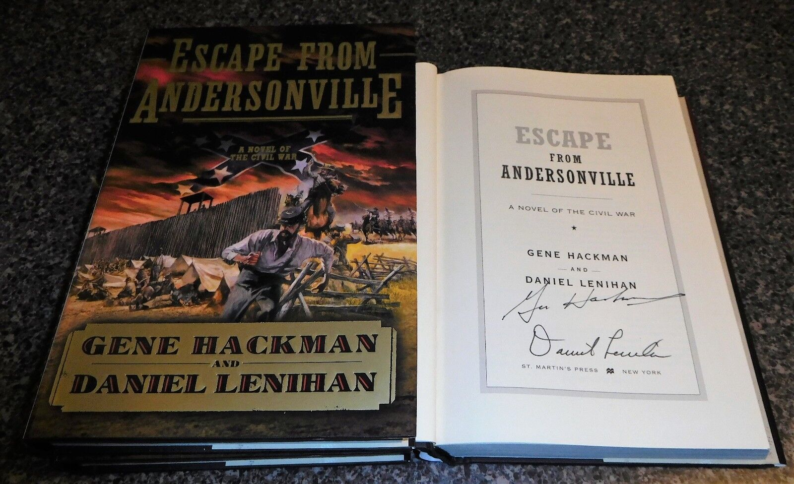 GENE HACKMAN SIGNED ESCAPE FROM ANDERSONVILLE  BOOK AUTOGRAPH HOOSIERS 