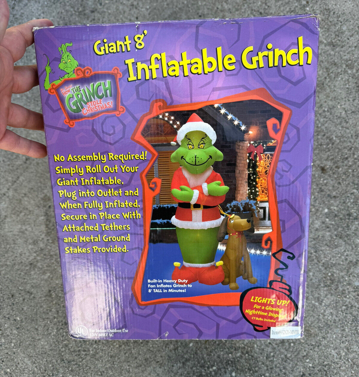 GEMMY Grinch & Max Inflatable 8\' Feet Tall WORKS PERFECT (Only One On Ebay) RARE