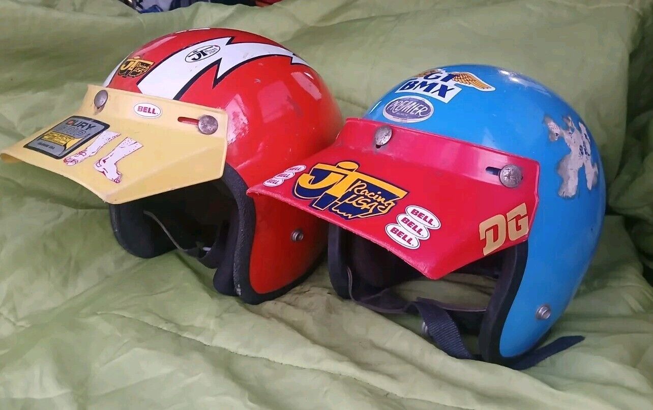 Lot Of 2 70's helmet, dg fmf motocross JT MX Vintage Fox