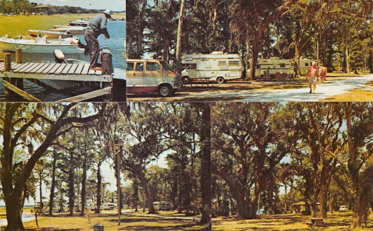 SOUTHPORT PARK Kissimmee, Florida Camping RV\'s Boats c1950s Vintage Postcard